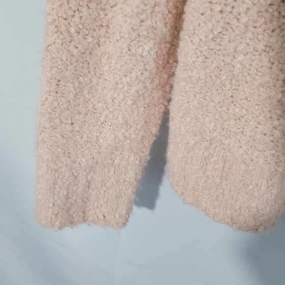 A New Day Women's Baby Pink Wool Blend Hooded Sweater Sz M Fall Winter Barbie - Picture 4 of 11